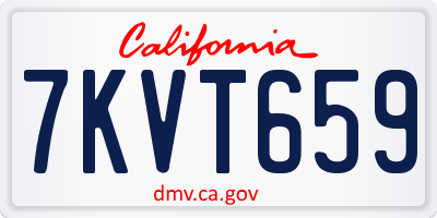 CA license plate 7KVT659