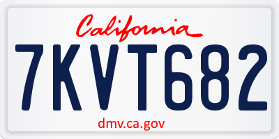CA license plate 7KVT682