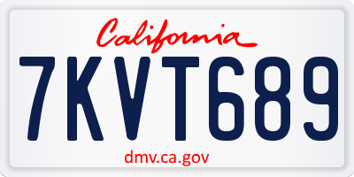 CA license plate 7KVT689