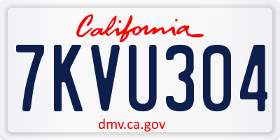 CA license plate 7KVU304
