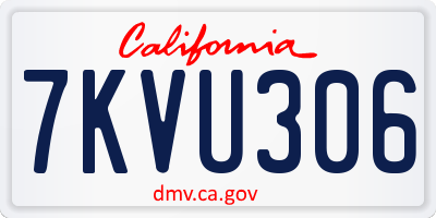 CA license plate 7KVU306