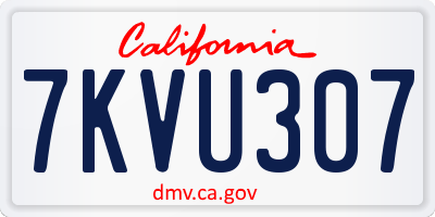 CA license plate 7KVU307