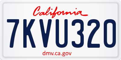 CA license plate 7KVU320