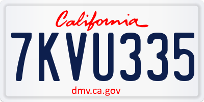 CA license plate 7KVU335