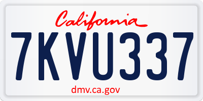 CA license plate 7KVU337