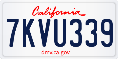 CA license plate 7KVU339
