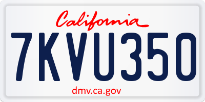 CA license plate 7KVU350