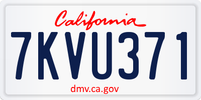 CA license plate 7KVU371
