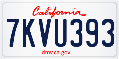 CA license plate 7KVU393