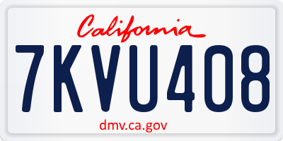 CA license plate 7KVU408