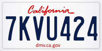 CA license plate 7KVU424
