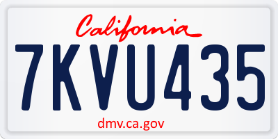 CA license plate 7KVU435
