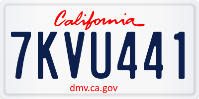 CA license plate 7KVU441