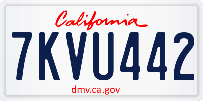 CA license plate 7KVU442