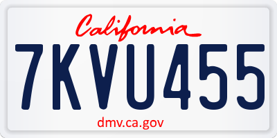 CA license plate 7KVU455