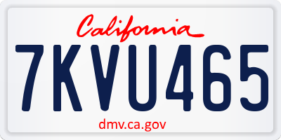 CA license plate 7KVU465