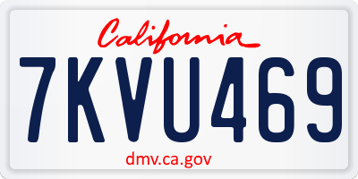 CA license plate 7KVU469