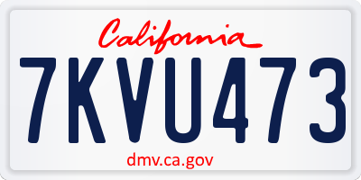 CA license plate 7KVU473