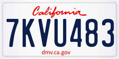 CA license plate 7KVU483