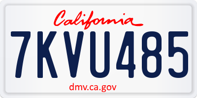 CA license plate 7KVU485
