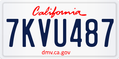 CA license plate 7KVU487