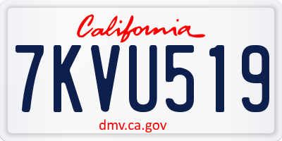 CA license plate 7KVU519