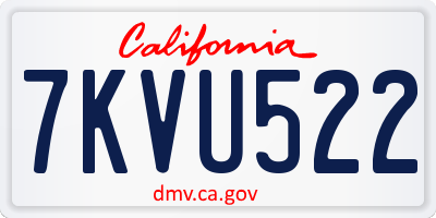 CA license plate 7KVU522