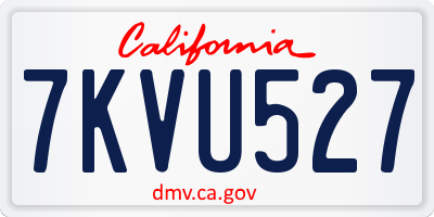 CA license plate 7KVU527