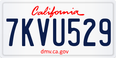 CA license plate 7KVU529