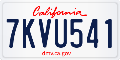 CA license plate 7KVU541