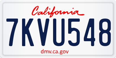CA license plate 7KVU548