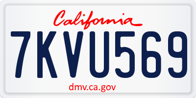CA license plate 7KVU569