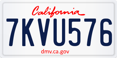 CA license plate 7KVU576