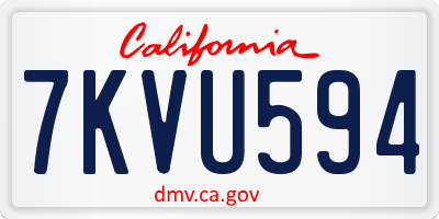 CA license plate 7KVU594