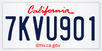 CA license plate 7KVU901