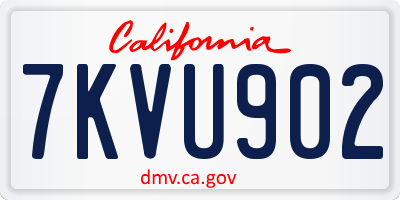 CA license plate 7KVU902