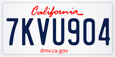 CA license plate 7KVU904