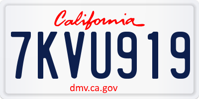 CA license plate 7KVU919
