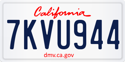 CA license plate 7KVU944