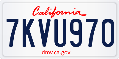 CA license plate 7KVU970