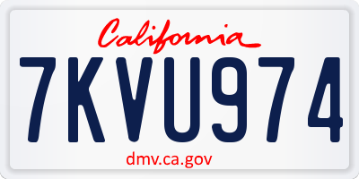 CA license plate 7KVU974