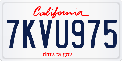 CA license plate 7KVU975