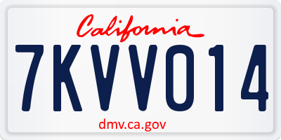 CA license plate 7KVV014