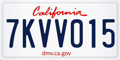 CA license plate 7KVV015