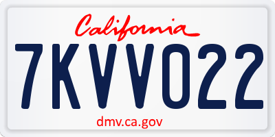 CA license plate 7KVV022