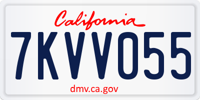 CA license plate 7KVV055