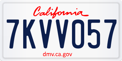 CA license plate 7KVV057