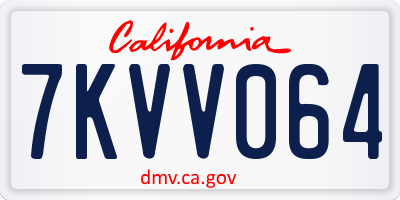 CA license plate 7KVV064