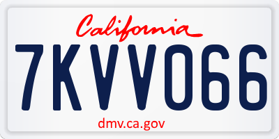 CA license plate 7KVV066