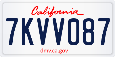 CA license plate 7KVV087